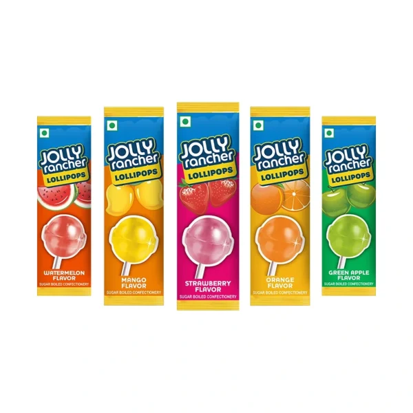 Hershey’s Jolly Rancher Lollipops Pack of 5 Hershey's Jolly Rancher Lollipops pack of 5 with Watermelon, Mango, Strawberry, Orange and Green Apple flavours
