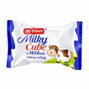 My Dreem Milky Cube White Background My Dreem Milky Cube wrapped sweet on a white background